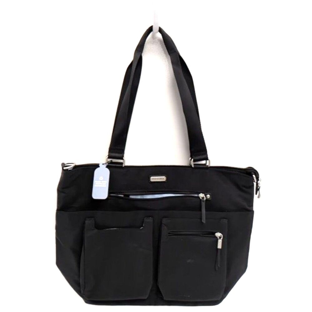 Baggallini Any Day Tote RFID-1060 Black Recycled Laptop Travel Crossbody Bag NWT